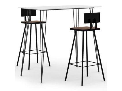 vidaXL 3dílný barový set bílý