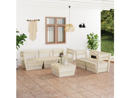 vidaXL 6dílná zahradní sedací souprava z palet impregnovaný smrk