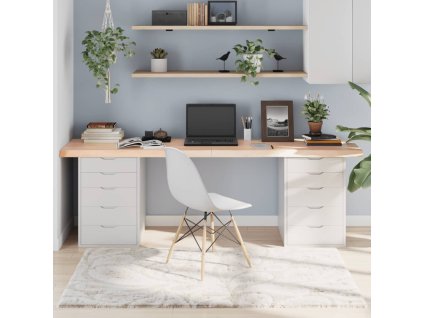 vidaXL Stolní deska 220x50x(2-6) cm neošetřený masivní dubové dřevo