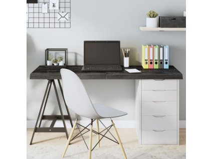 vidaXL Stolní deska tmavě hnědá 140x60x(2-6)cm ošetřený masivní dub