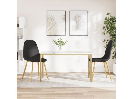 vidaXL Jídelní židle 2 ks černé samet