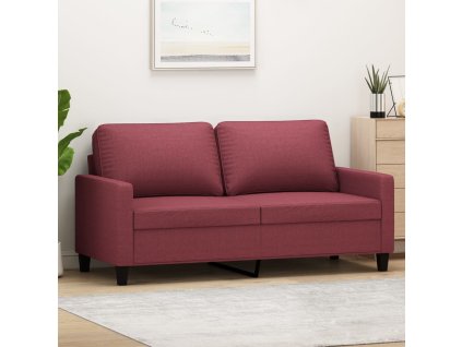vidaXL 2místná pohovka vínová 140 cm textil