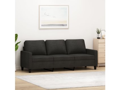 vidaXL 3místná pohovka černá 180 cm textil