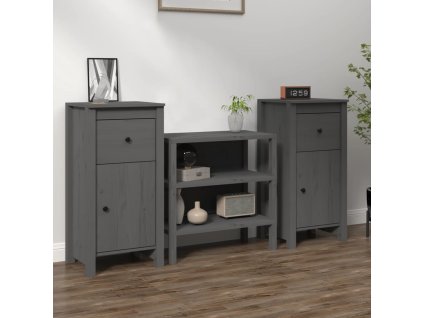 vidaXL Příborníky 2 ks šedé 40 x 35 x 80 cm masivní borové dřevo