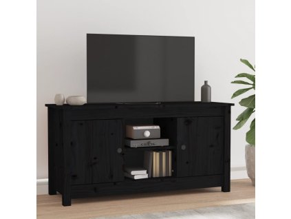 vidaXL TV skříňka černá 103 x 36,5 x 52 cm masivní borové dřevo