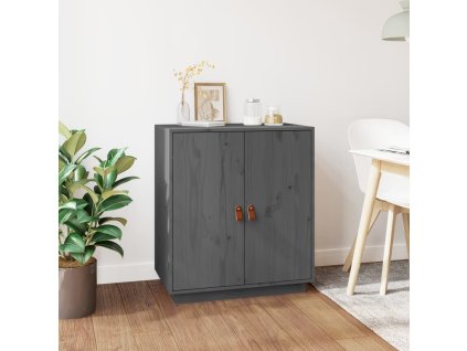 vidaXL Příborník šedý 65,5 x 40 x 75 cm masivní borové dřevo