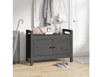 vidaXL Lavice do předsíně šedá 80 x 40 x 60 cm masivní borovice