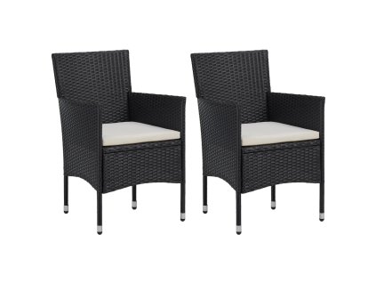 vidaXL Zahradní jídelní židle 2 ks polyratan černé