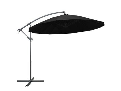 vidaXL Závěsný slunečník černý 3 m hliníková tyč