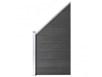 vidaXL Plotový dílec WPC 95 x (105–180) cm černý