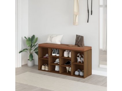 vidaXL Lavice s botníkem hnědý dub 103x30x48 cm kompozitní dřevo