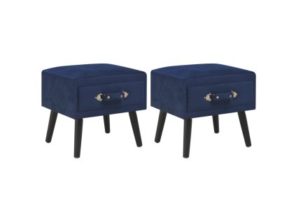 vidaXL Noční stolky 2 ks modré 40 x 35 x 40 cm samet