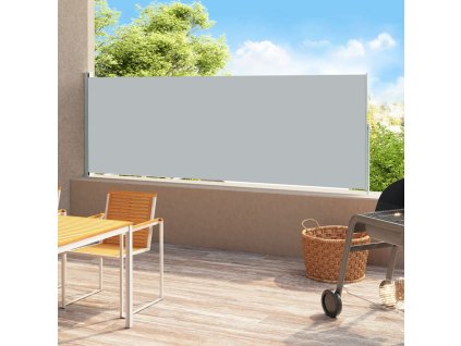 vidaXL Zatahovací boční markýza 180 x 500 cm šedá