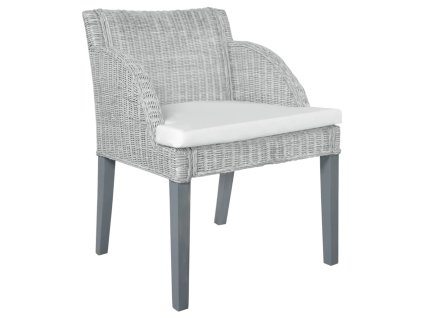 vidaXL Jídelní židle s poduškou šedá přírodní ratan