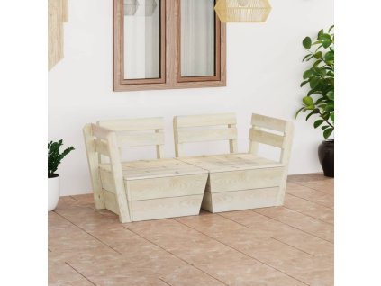 vidaXL 2místná zahradní pohovka z palet impregnované smrkové dřevo