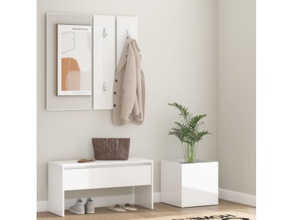 vidaXL Sada nábytku do předsíně bílá s vysokým leskem kompozitní dřevo