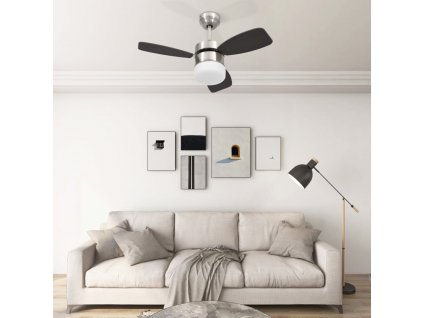 vidaXL Stropní ventilátor světlo a dálkový ovladač 76 cm tmavě hnědý