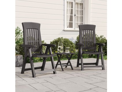 vidaXL Zahradní polohovací židle 2 ks antracitové PP