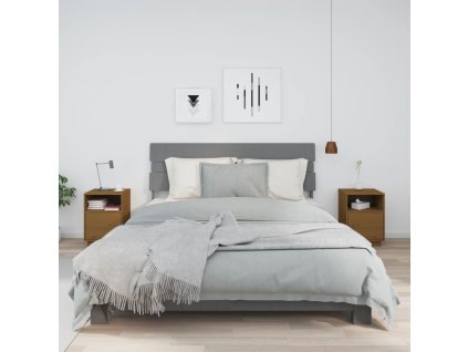 vidaXL Noční stolky 2 ks medově hnědé 40x34x55 cm masivní borové dřevo
