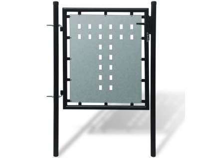 vidaXL Černá jednokřídlá plotová branka 100 x 150 cm