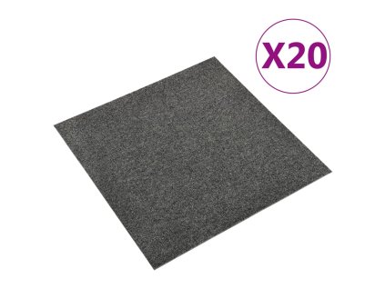 vidaXL Kobercové podlahové dlaždice 20 ks 5 m² 50 x 50 cm antracit