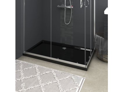 vidaXL Obdélníková sprchová vanička ABS černá 70 x 120 cm