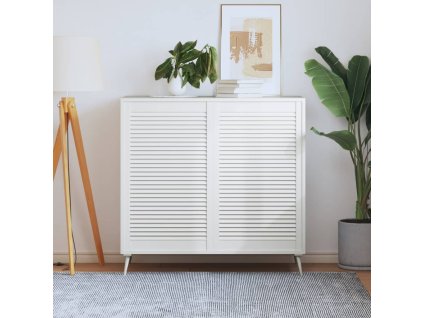 vidaXL Nábytková dvířka lamelový design 2 ks bílá 99,3x59,4cm borovice