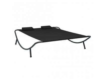 vidaXL Zahradní lehátko textil černé