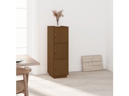 vidaXL Skříň highboard medově hnědá 34x40x108,5 cm masivní borovice