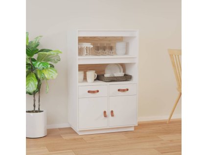 vidaXL Skříň highboard bílá 67 x 40 x 108,5 cm masivní borové dřevo