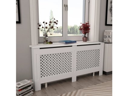 vidaXL Kryt na radiátor bílý 172x19x81,5 cm MDF