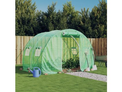 vidaXL Skleník s ocelovým rámem zelený 6 m² 3 x 2 x 2 m