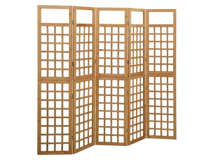 vidaXL 5dílný paraván/treláž masivní jedlové dřevo 201,5 x 180 cm