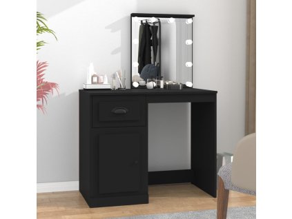 vidaXL Toaletní stolek s LED černý 90 x 50 x 132,5 cm kompozitní dřevo