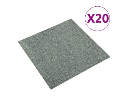 vidaXL Kobercové podlahové dlaždice 20 ks 5 m² 50 x 50 cm zelené