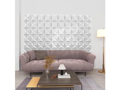 vidaXL 3D nástěnné panely 48 ks 50 x 50 cm origami bílé 12 m²