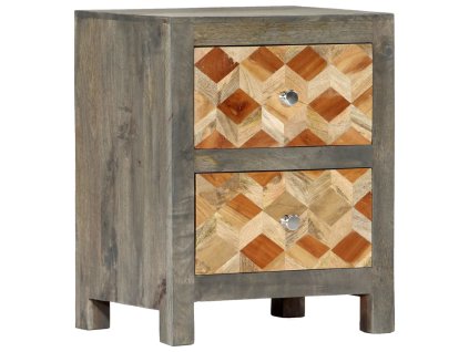 vidaXL Noční stolek šedý 40 x 30 x 50 cm masivní mangovníkové dřevo