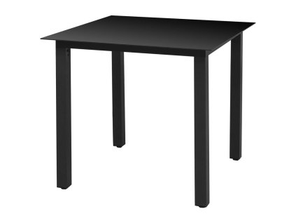 vidaXL Zahradní stůl černý 80 x 80 x 74 cm hliník a sklo