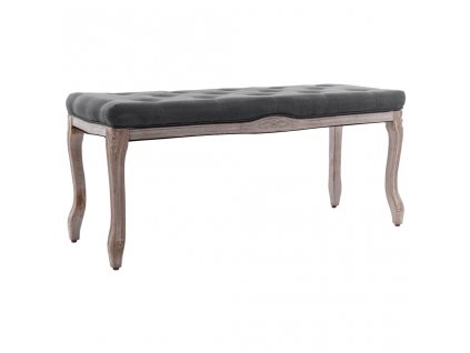 vidaXL Lavice se lněným čalouněním 110 x 38 x 48 cm tmavě šedá