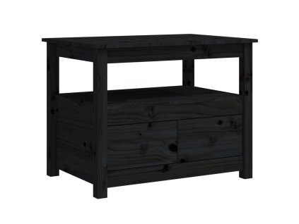 vidaXL Konferenční stolek černý 71 x 49 x 55 cm masivní borové dřevo