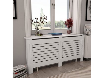 vidaXL Kryt na radiátor bílý 172x19x81,5 cm MDF
