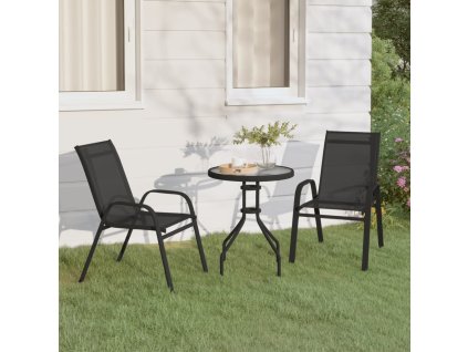 vidaXL 3dílný zahradní bistro set černý