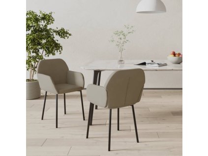 vidaXL Jídelní židle 2 ks světle šedé samet