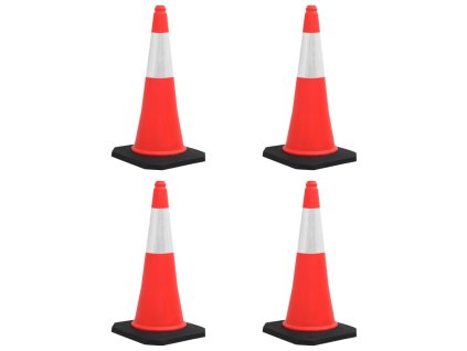 vidaXL Reflexní dopravní kužely s těžkými základnami 4 ks 75 cm