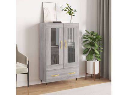 vidaXL Skříň highboard šedá sonoma 69,5 x 31 x 115 cm kompozitní dřevo