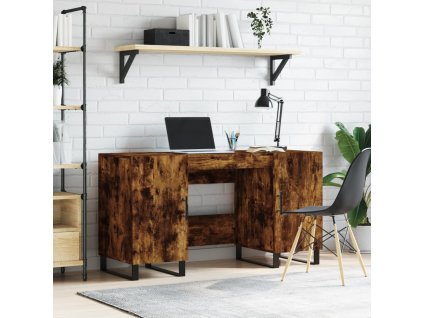 vidaXL Psací stůl kouřový dub 140 x 50 x 75 cm kompozitní dřevo