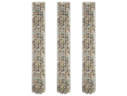 vidaXL Kruhové gabionové záhony 3 ks pozinkovaná ocel Ø 30 x 200 cm