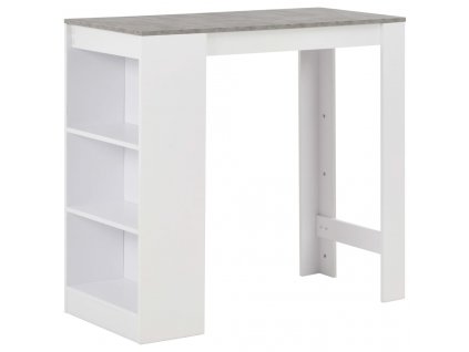 vidaXL Barový stůl s regálem bílý 110 x 50 x 103 cm