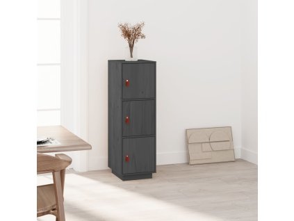 vidaXL Skříň highboard šedá 34x40x108,5 cm masivní borové dřevo