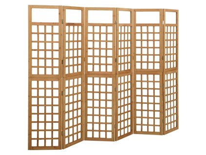 vidaXL 6dílný paraván/treláž masivní jedlové dřevo 242,5 x 180 cm